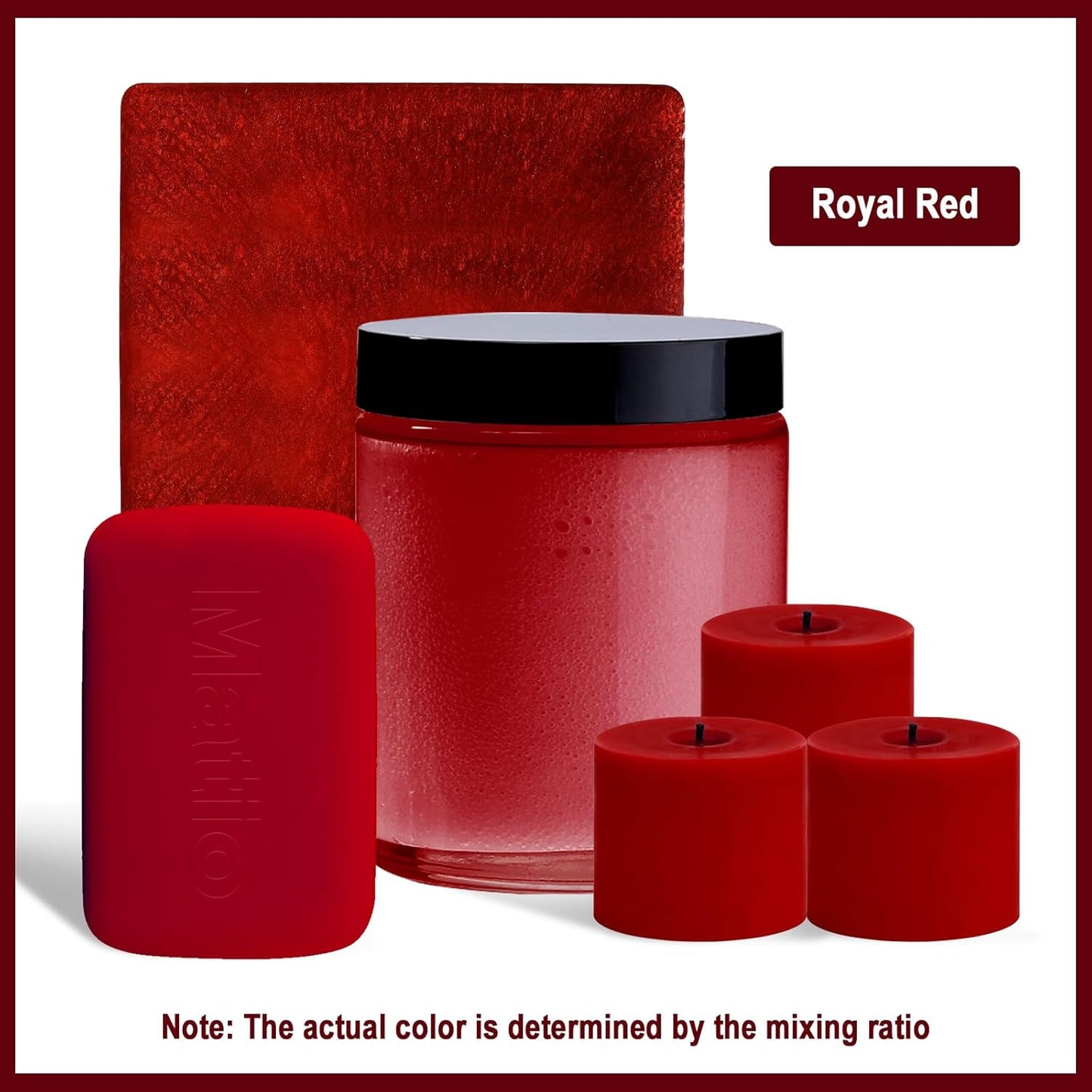 Matio Red Mica Powder, 0.7oz/20g Premium Mica Pigment Powder Natural Epoxy Resin Color Pigment for Soap Making, Bath Bombs,DIY Arts Crafts Additive Acrylic,Woodworking,Car Freshie Supplies (Royal Red)