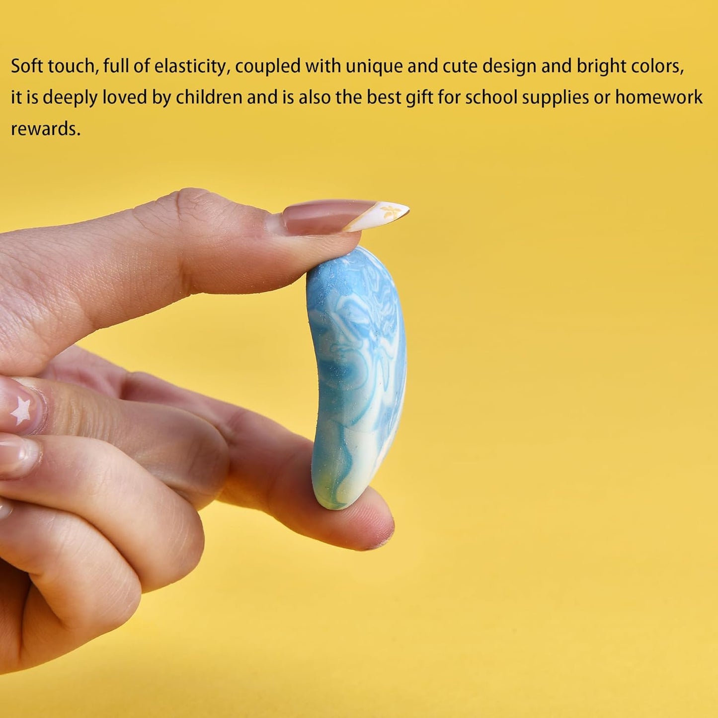 19PCS Bulk Cute Marble Oval Erasers for Kids Bulk,Back to School Party Gifts (Marble Oval, Big)