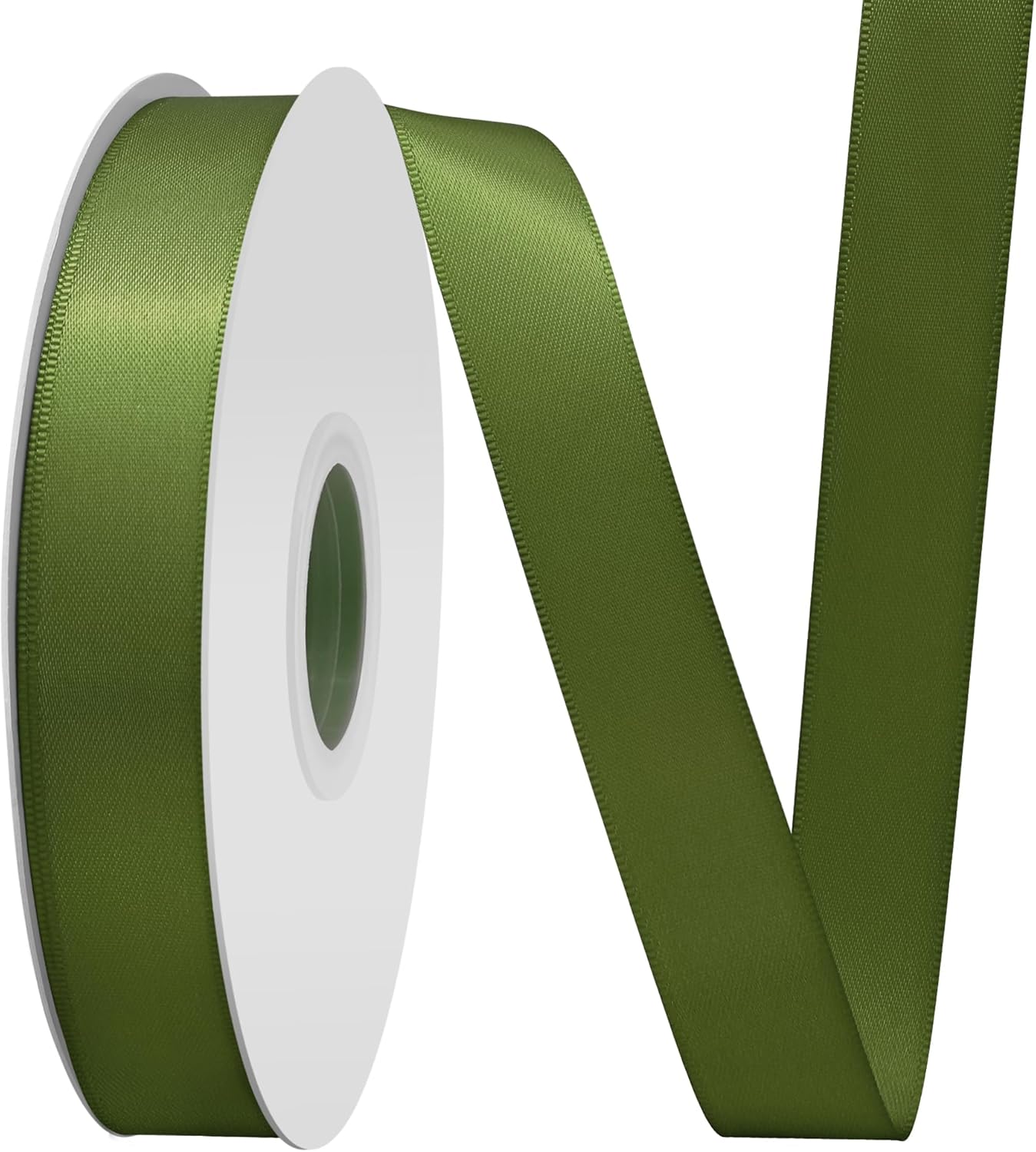 Moss Satin Ribbon 3/4" X 50 Yards Solid Color Double Faced Ribbons Perfect for Crafts Wedding Decor Bow Making Arts Sewing and More