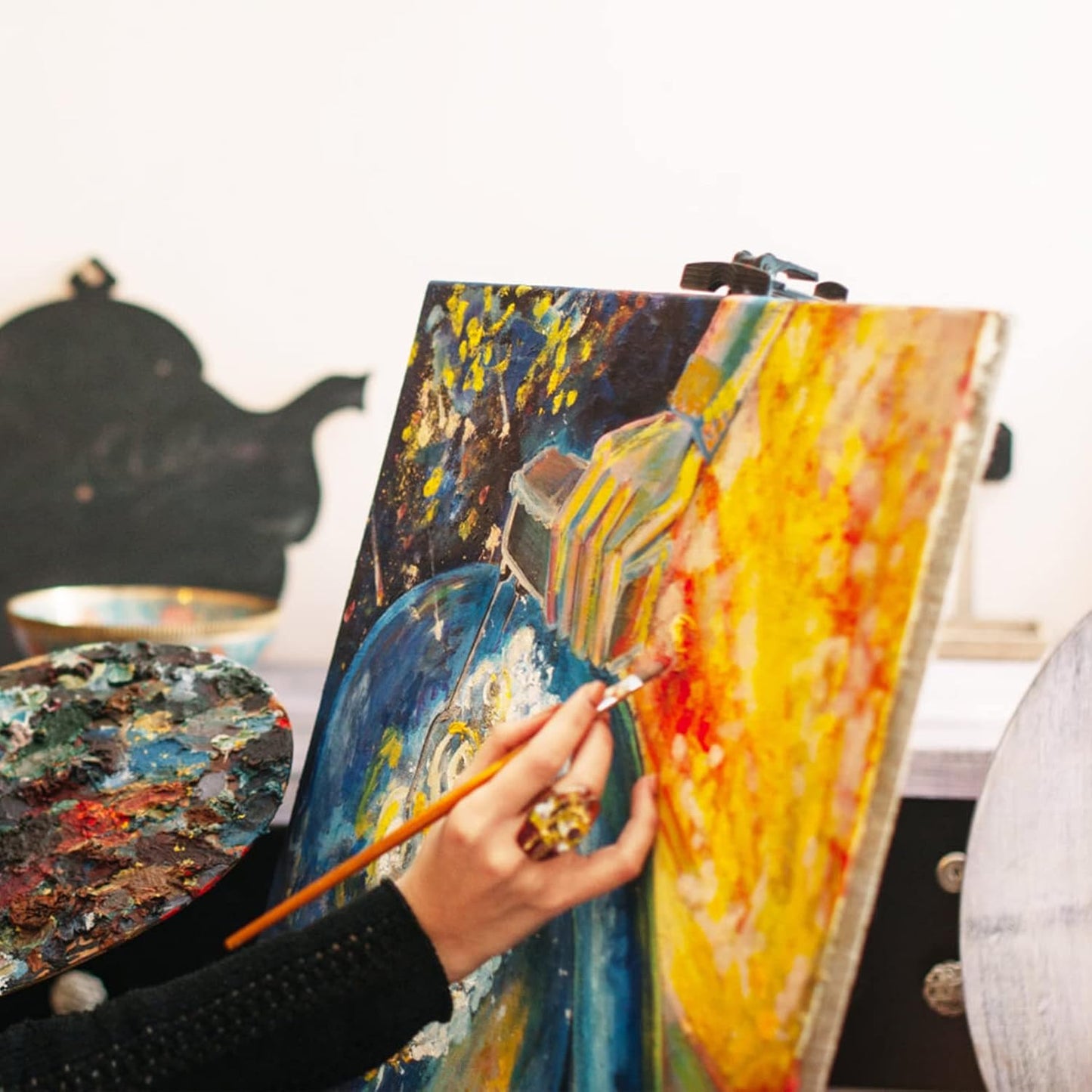 Black White Stretched Canvases for Painting Multi-Pack 3-Ea of11x14 8x10 5x7 Blank Painting Canvas 10OZ Gesso Fivefold Primed 100% Cotton Art Supplies for Acrylic Pouring Oil Paint Watercolor Tempera