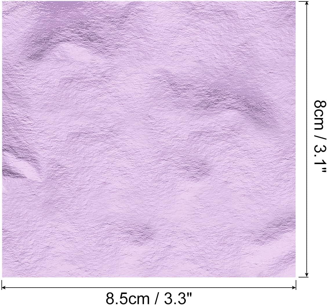 MECCANIXITY Gold Leaf Foil Sheet, Peach Purple Leaf Papers, 3.3 x 3.1inch for Art Decoration, Sculptures, Painting, Pack of 100