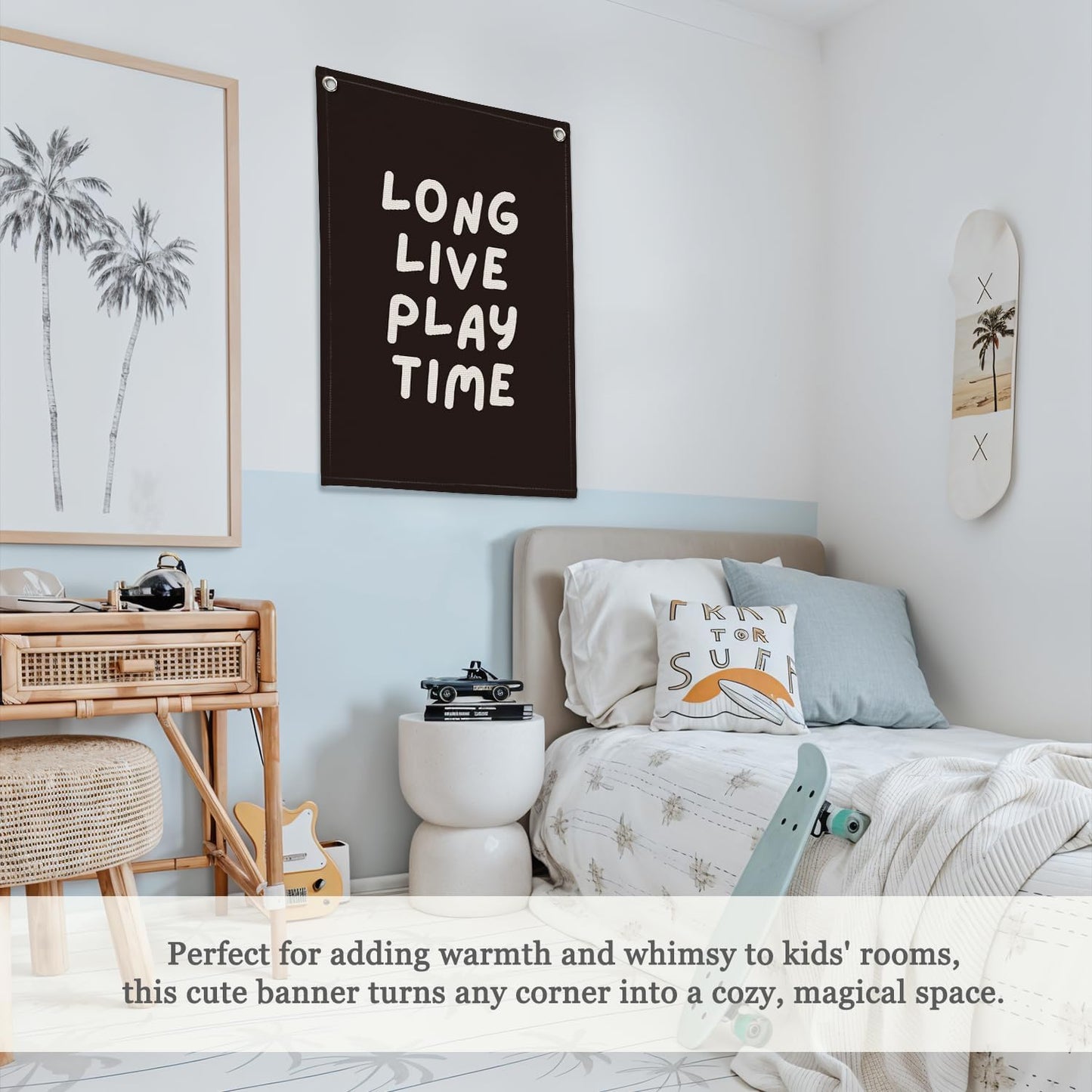 Playroom Decor,Play Room Wall Decor, Long Live Playtime Linen Banner,Baby Nursery Decor Wall Hanging Flag for Bedroom Playroom Classroom Kids Rroom 18x25 Inch