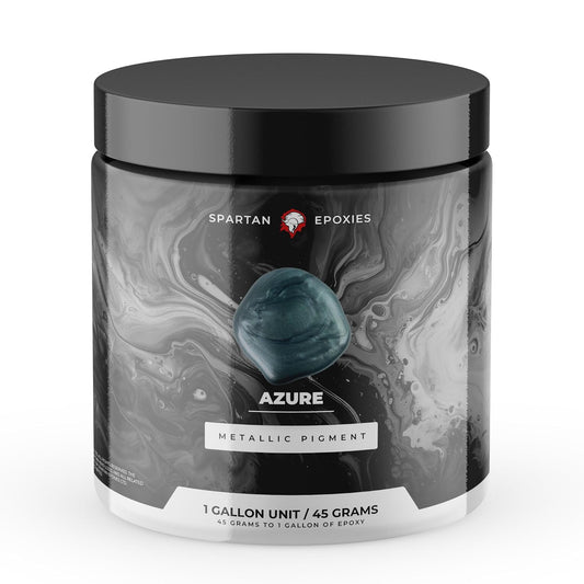 Spartan Epoxies Metallic Pigment Powder for Epoxy - 30 Unique Colors, 4oz for 1 Gallon and 12oz for 3 Gallons of Clear Epoxy, Made in The USA (Azure, 4oz (45 Grams))