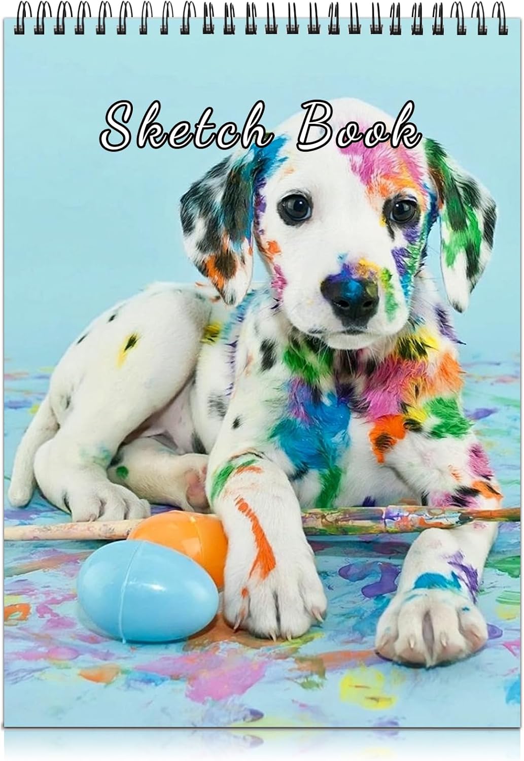 Cabreche Cute Sketchbook Top Spiral Bound Sketch Pad, 9 x 12 inch,100GSM Thick Paper,50 Sheets 100 Pages,Art Sketch Book Artistic Aesthetic Writing Drawing Paper for Girls Women Artists Beginners-Dog