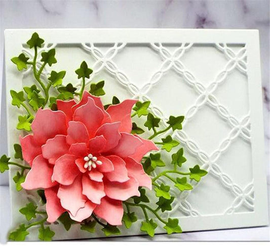 Cutting Dies Metal Stencils Scrapbooking Tools Flowers Lace Frame DIY Embossing Template for Paper Card Making Album Arts Crafts Supplies (Diamond Frame-14.3x11.1cm)