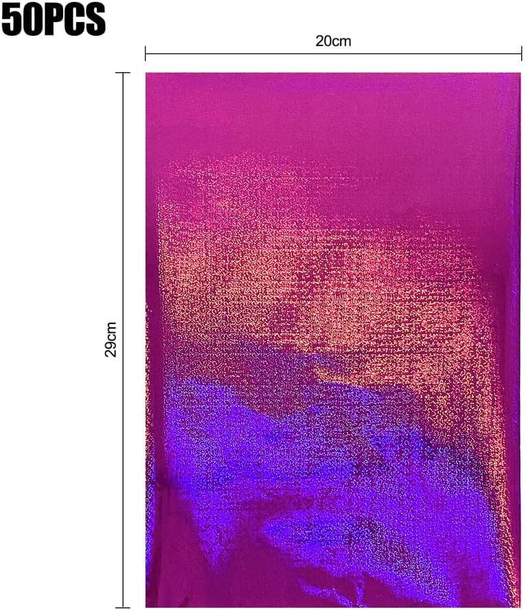 100PCS Toner Reactive Foil for Card Making 11.4x7.9inch Transfer Foil Paper for Circut Foil Transfer Foil Roll Toner Reactive Foil Foil by Laser Printer&Laminator Embossed Metallic Foil Paper Sheets