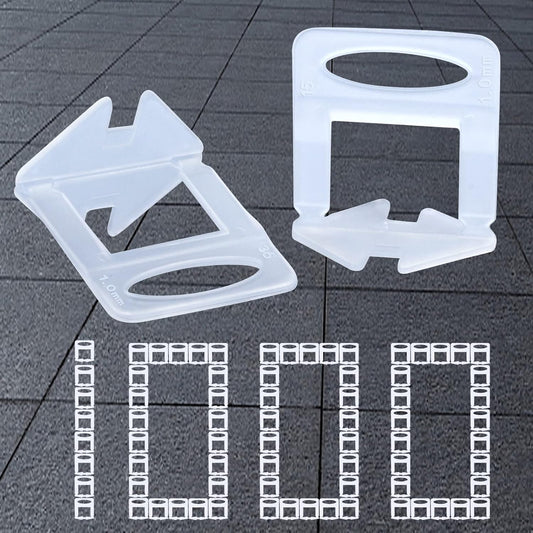 Tile Leveling System Clips Spacers Tile Leveler Clips DIY Tile Leveler Spacers 1000 Pcs 1/32" (1mm) for Professional Ceramic Tile and Stone Installation (1000 1/32")