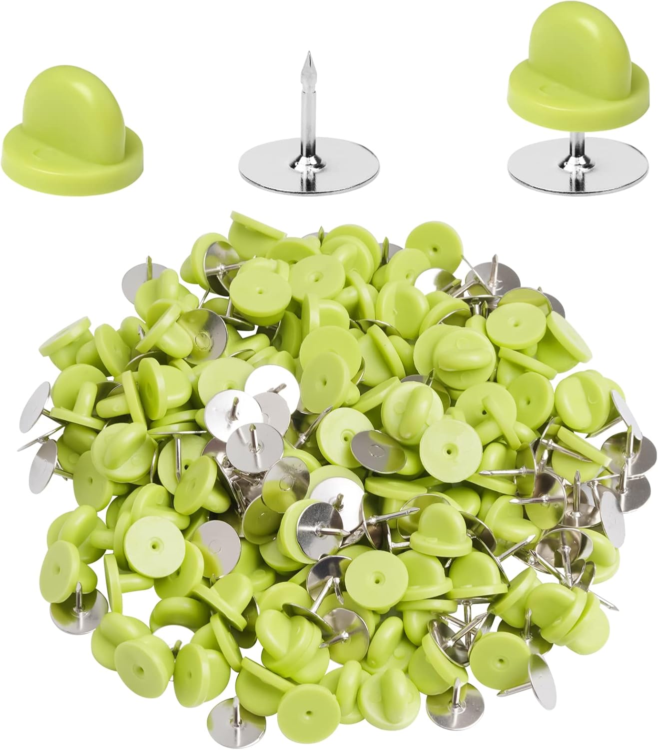 400pcs PVC Rubber Pin Backs Heliltd Butterfly Clutch Pins Tie Tacks Blank Pins for Uniform Badges Backing Holder Clasp Lapel Pin Enamel Pins(200 Sets)