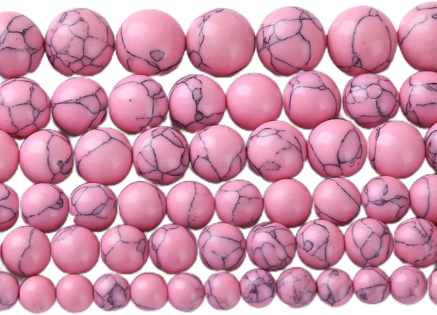 90pcs 4mm Pink Turquoise Beads Natural Stone Round Loose Spacer Beads for Jewelry Making DIY Bracelet Necklace 1 Strand 15.5inch
