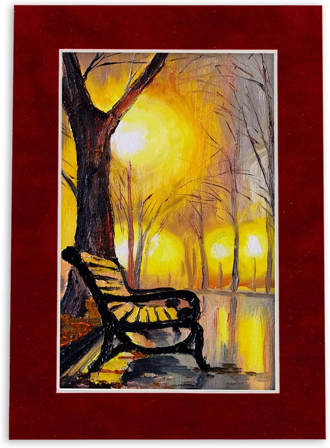 Poster Palooza 8.5x11 Mat Bevel Cut for 7x9 Photos - Acid Free Bright Red Suede Precut Matboard - For Pictures, Photos, Framing - 4-ply Thickness