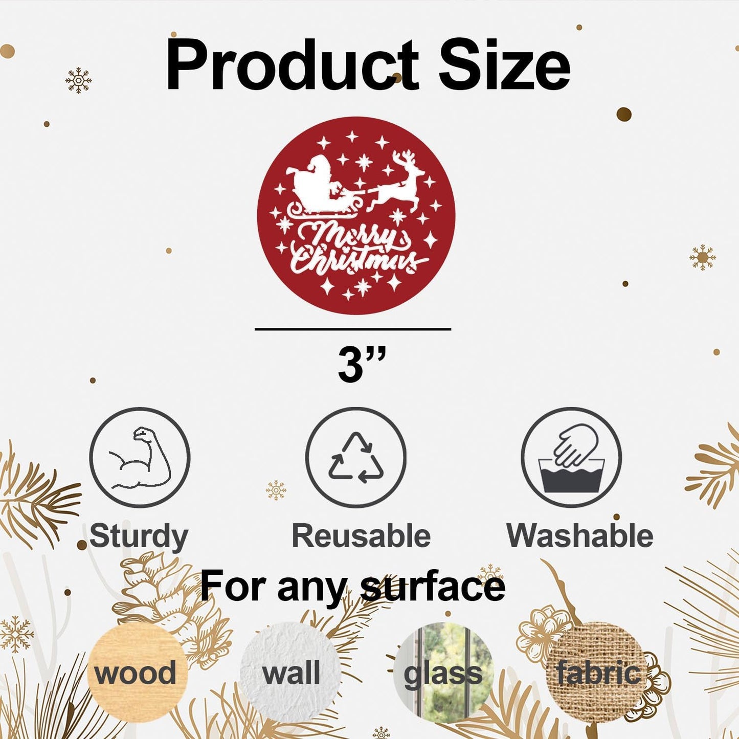 Small Christmas Stencils for Painting on Wood 3inch Christmas Stencils for Crafts Reusable Holiday Stencil Templates for Wood Slice Tier Tray Christmas Tree Decor