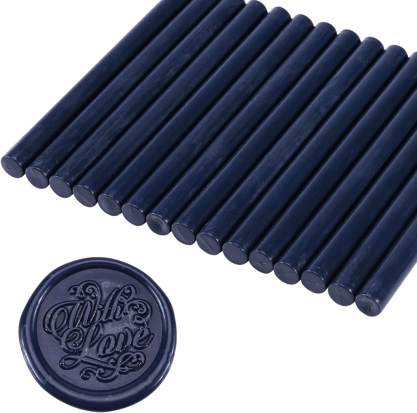 Yoption 15 Pcs Navy Blue Glue Gun Sealing Wax Sticks for Wax Seal Stamp, Great for Wedding Invitations, Christmas Cards, Envelopes