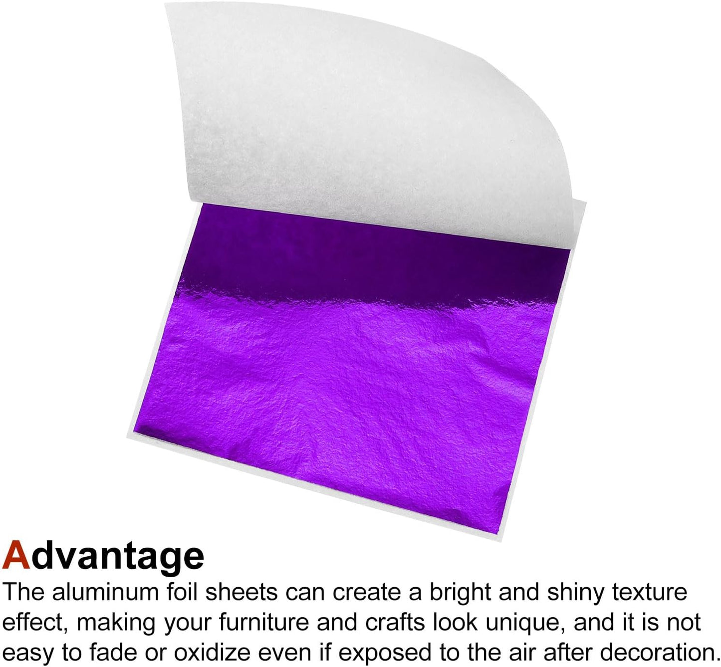 MECCANIXITY Gold Leaf Foil Sheet, Purple Leaf Papers, 3.3 Inch x 3.1 Inch for Art Decoration, Sculptures, Painting, Pack of 150 Pcs