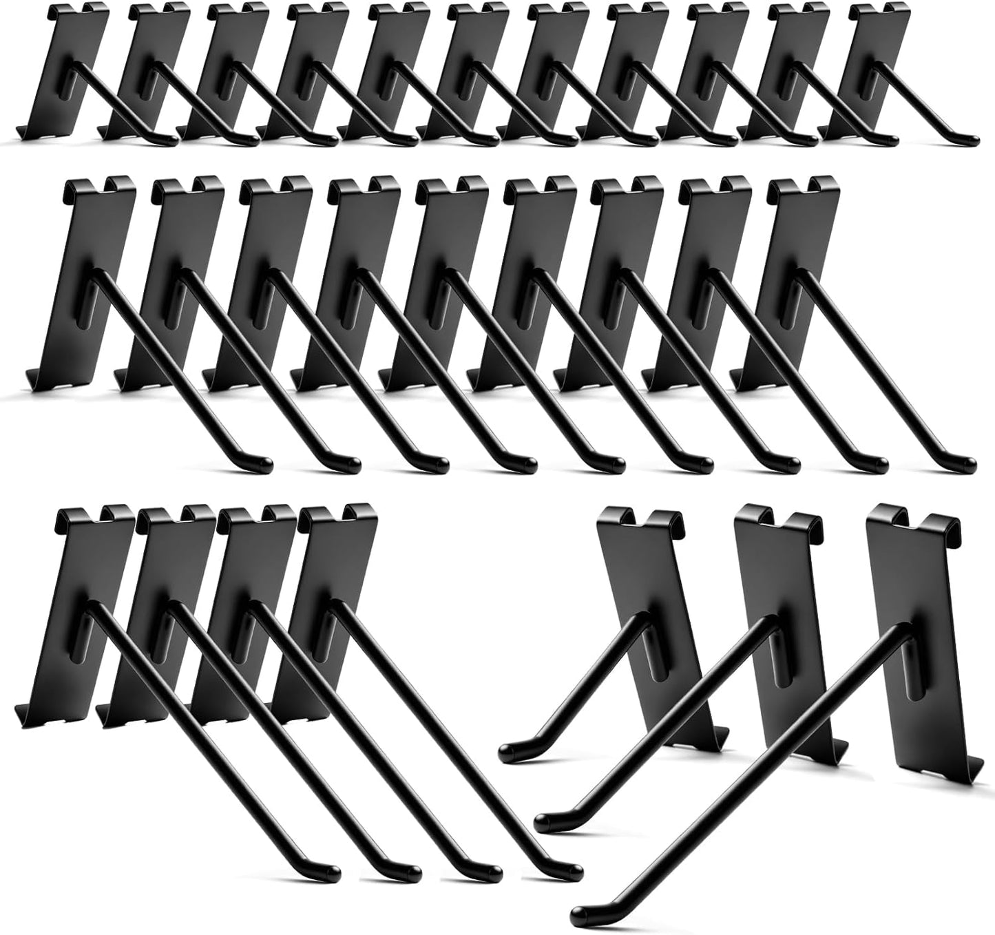 Gridwall Hooks 4 Inch 6 Inch 8 Inch, 60 Pack Heavy Duty Display Hook for Wire Grid Wall Panel, Grid Wall Accessories for Retail, Craft Shows, Home Setup and Customized Display, Black