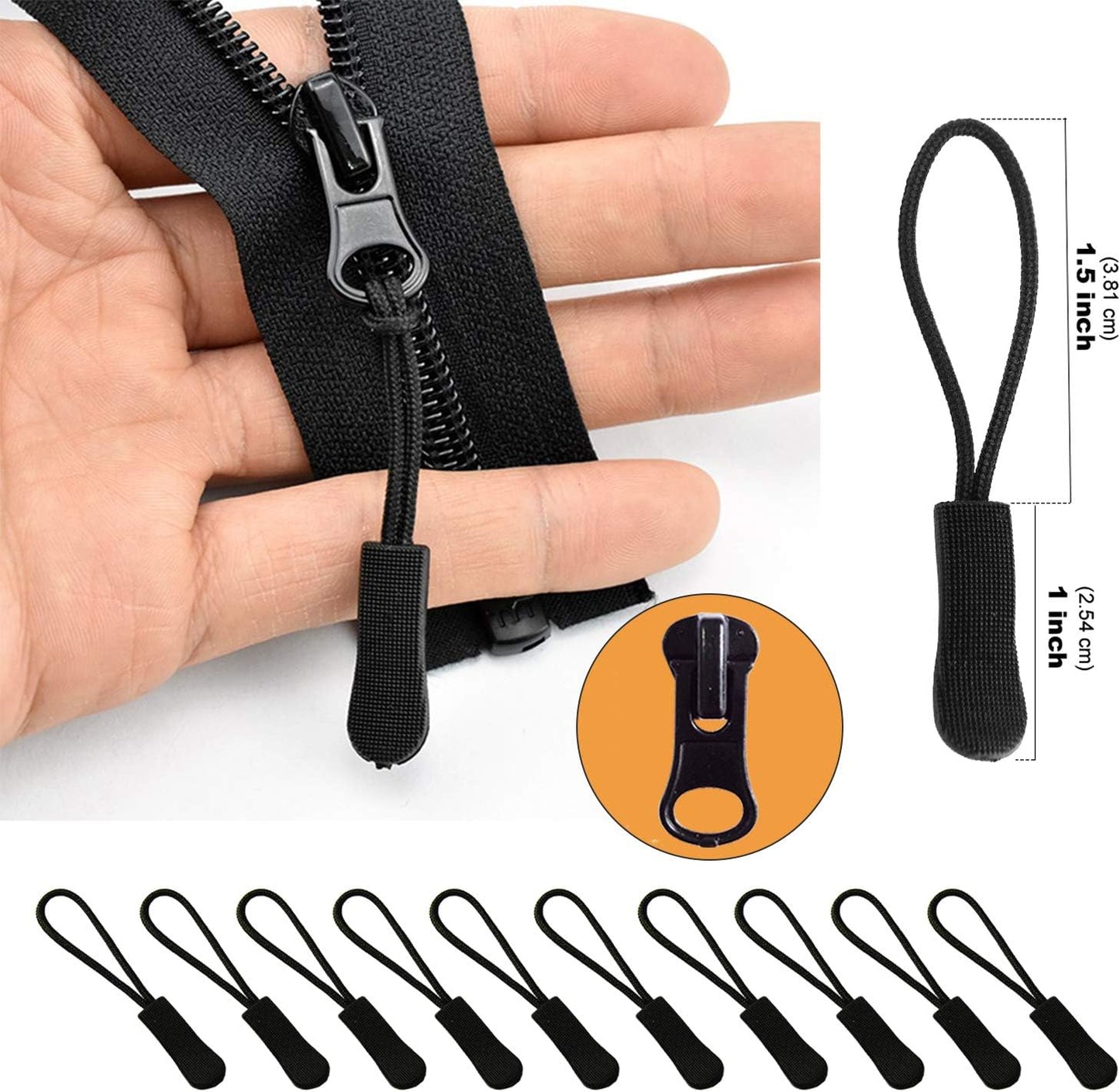 EuTengHao 169Pcs Zipper Repair Kit Zipper Replacement Zipper Pull Rescue Kit with Zipper Install Pliers Tool and Zipper Extension Pulls for Clothing Jackets Purses Luggage Backpacks (Silver and Black)