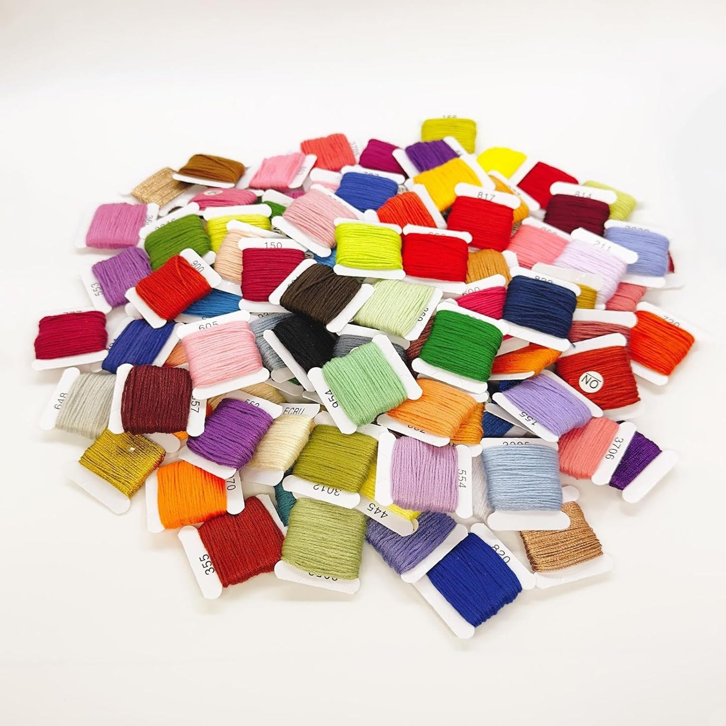 Embroidery Floss Kit 108 Colors 99 Cotton 9 Metallic Threads On Plastic Bobbins, Dmc Color Coding for Cross Stitch, Friendship Bracelets, String Crafts