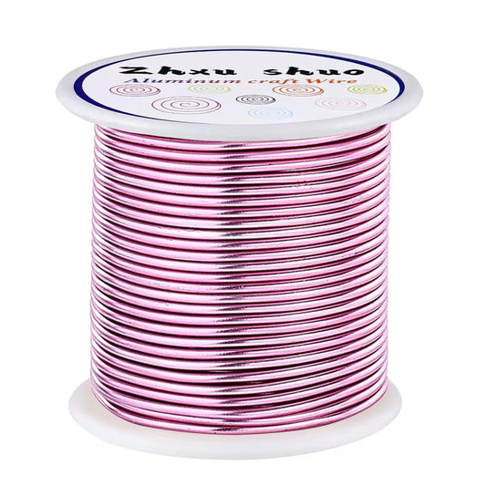 12 Gauge(2mm) Aluminum Wire 35 Yards Anodized Metal Wire for Bonsai Armature Crafting Sculpting Jewelry Craft Making Beading Floral (Pink, 12 Gauge)