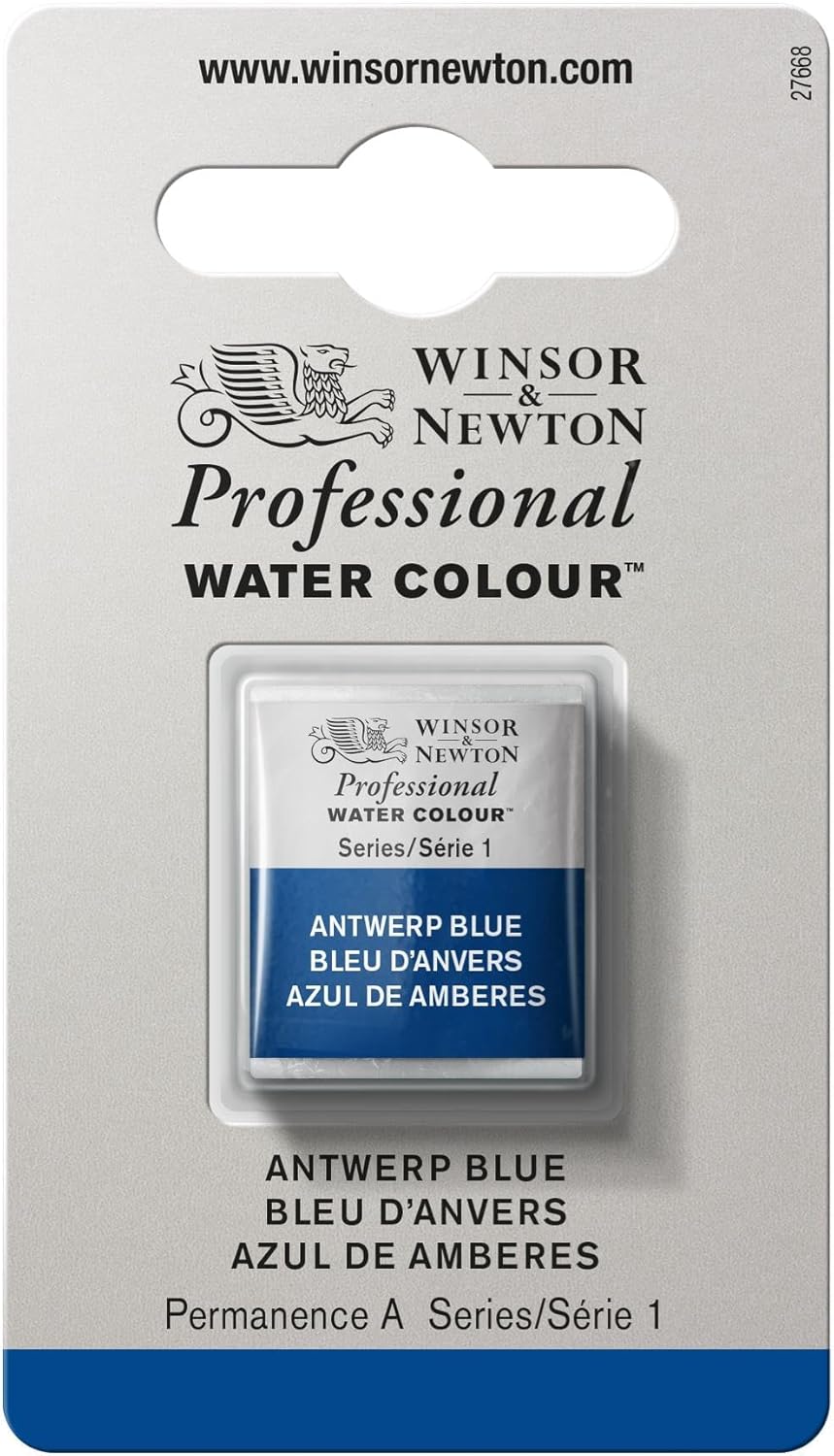 Winsor & Newton Professional Water Colour Paint, Half Pan, Antwerp Blue