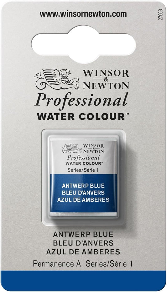 Winsor & Newton Professional Water Colour Paint, Half Pan, Antwerp Blue