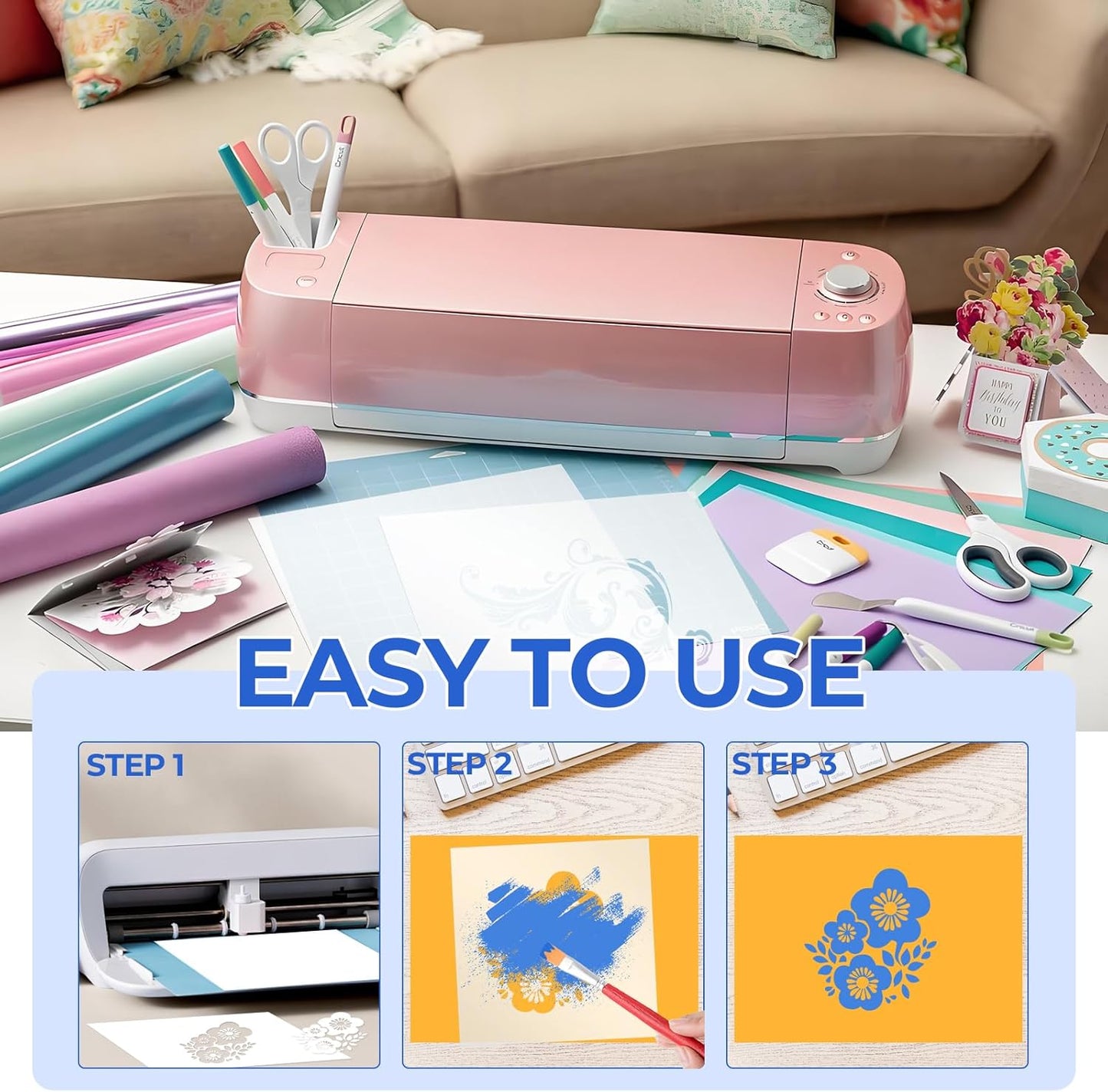 FSWCCK 25 Pcs 7.5mil 12 x 12 Inch Milky Translucent PET Blank Stencil Sheets, Mylar Sheets for Stencils, Template Plastic for Quilting Mylar Stencils, Laser Cutting, Gyro-Cut Tool Template Material