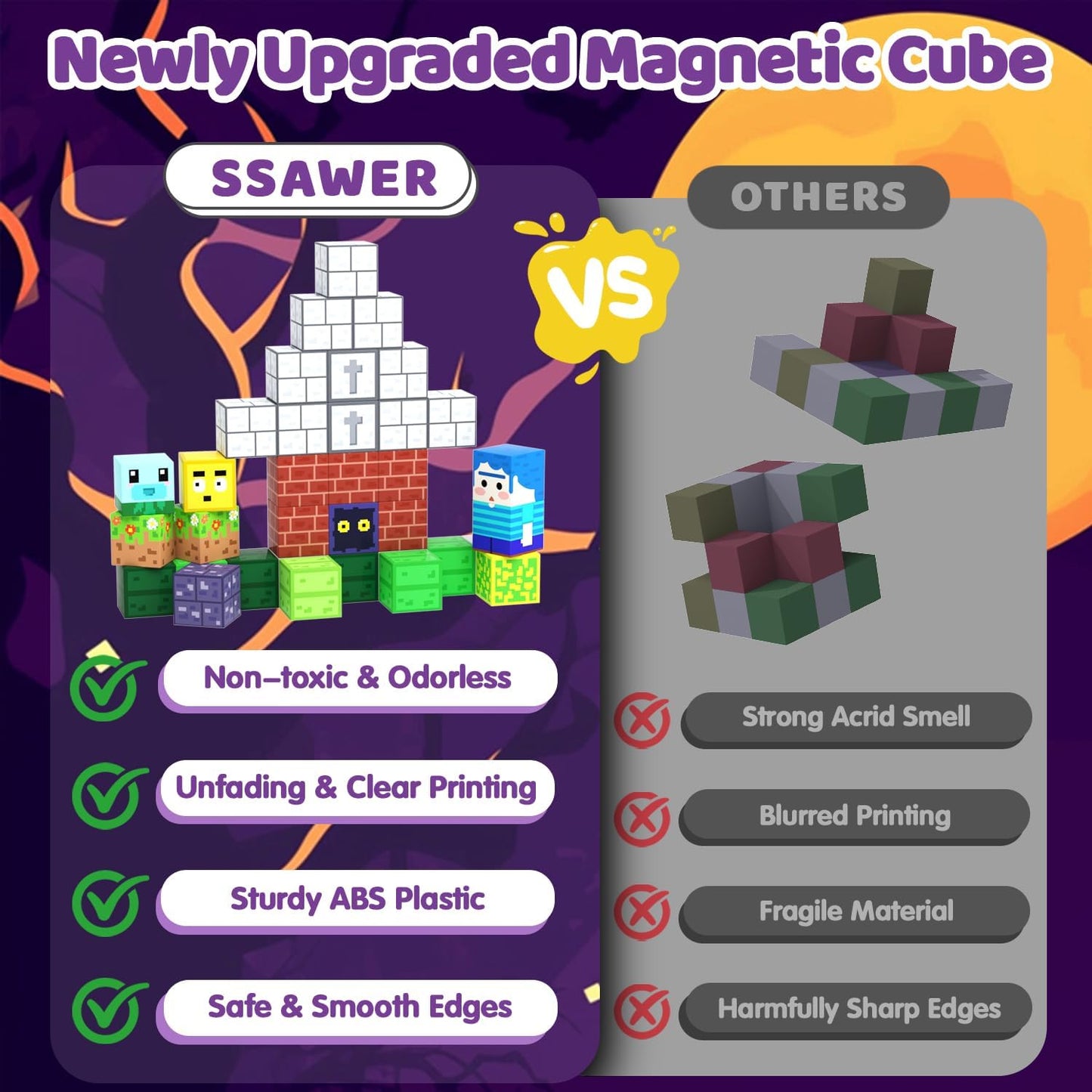 150 PCS Magnetic Building Blocks for Kids, Montessori Magnetic Toys, Build Zombie Island Set, STEM Toddler Sensory Building Blocks for Boys Girls 3 4 5 6 7 8 9 10th Birthday Gift