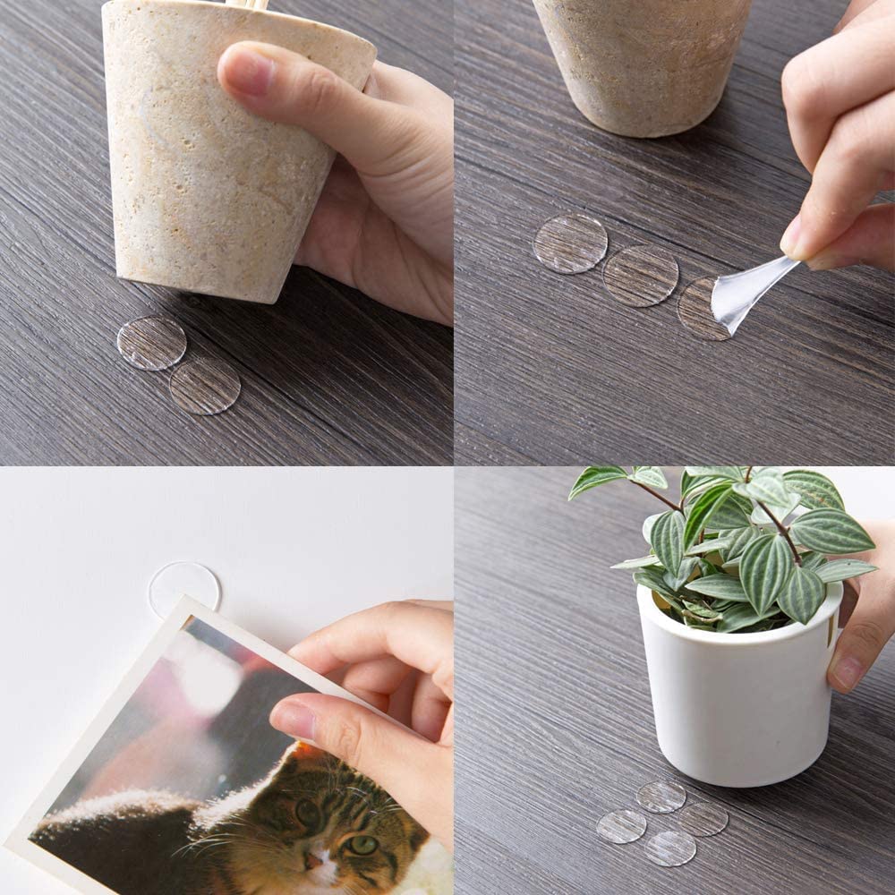 BRAVESHINE Double Sided Wall Adhesive Tape - 32 Pack Heavy Stick on Mounting Tape - Removable Washable Nano Tape for Crafts, Non-Slip Carpet, Picture Hanging Home Office Classroom Use - Round 1.1Inch