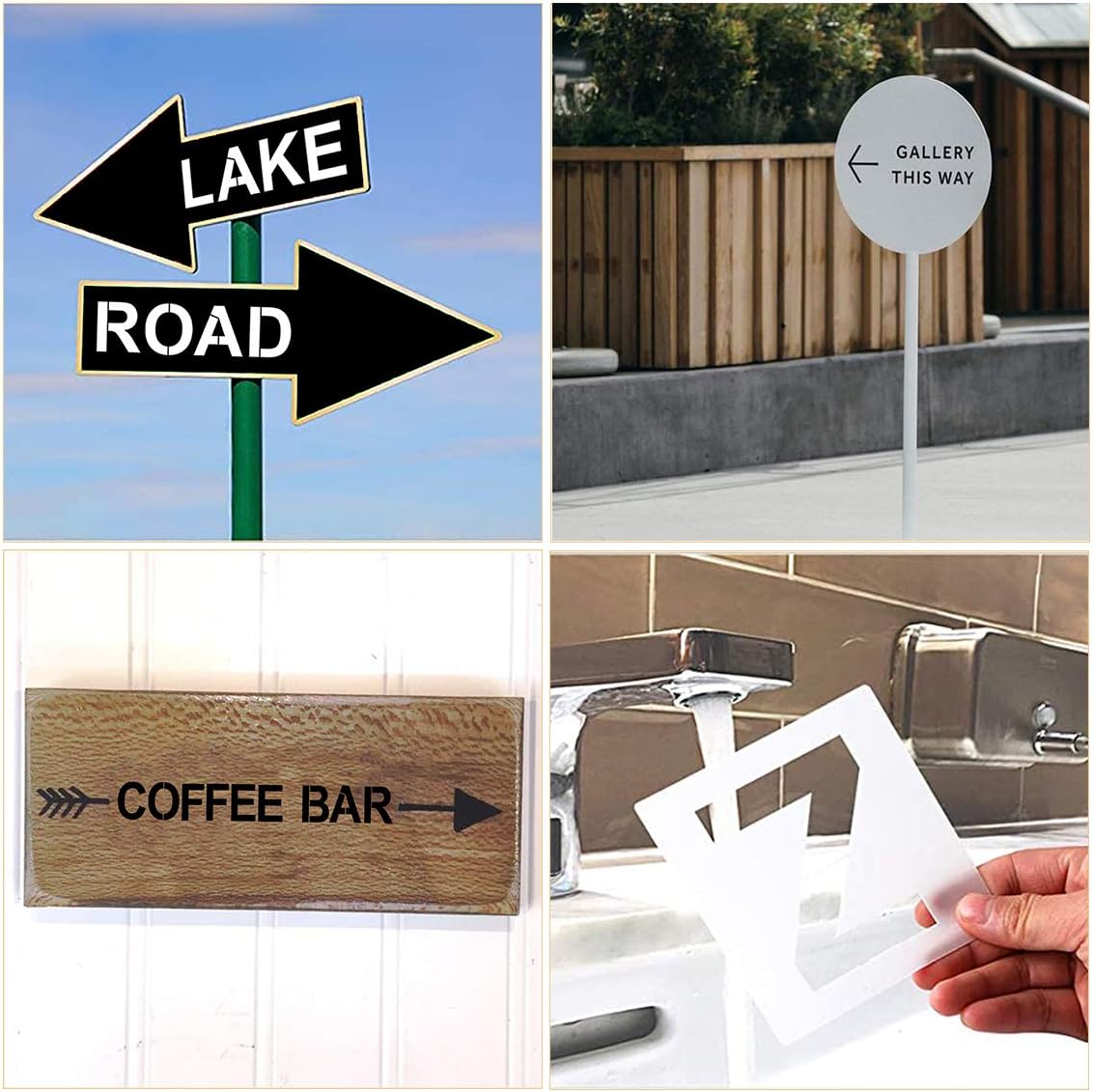 Alphabet Letter and Number Stencils 4 Inch - 40 Pack Letters and Numbers Stencil Templates with Signs for Painting on Wood, Reusable Number and Letter Stencils for Chalkboard Signs & Wood Wall Art