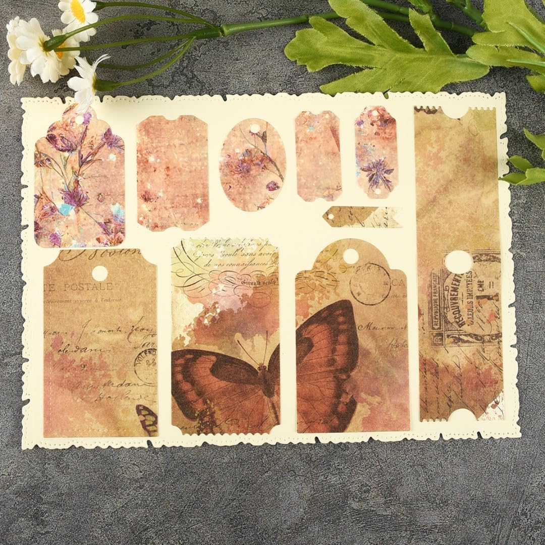 Mvchifay Cutting Dies Happy Birthday Holiday Thanks Greetings Metal Stencils Scrapbooking Tool Love Heart DIY Carbon Steel Embossing Template for Paper Card Making (Stamp Tag-10.7x12.9cm)