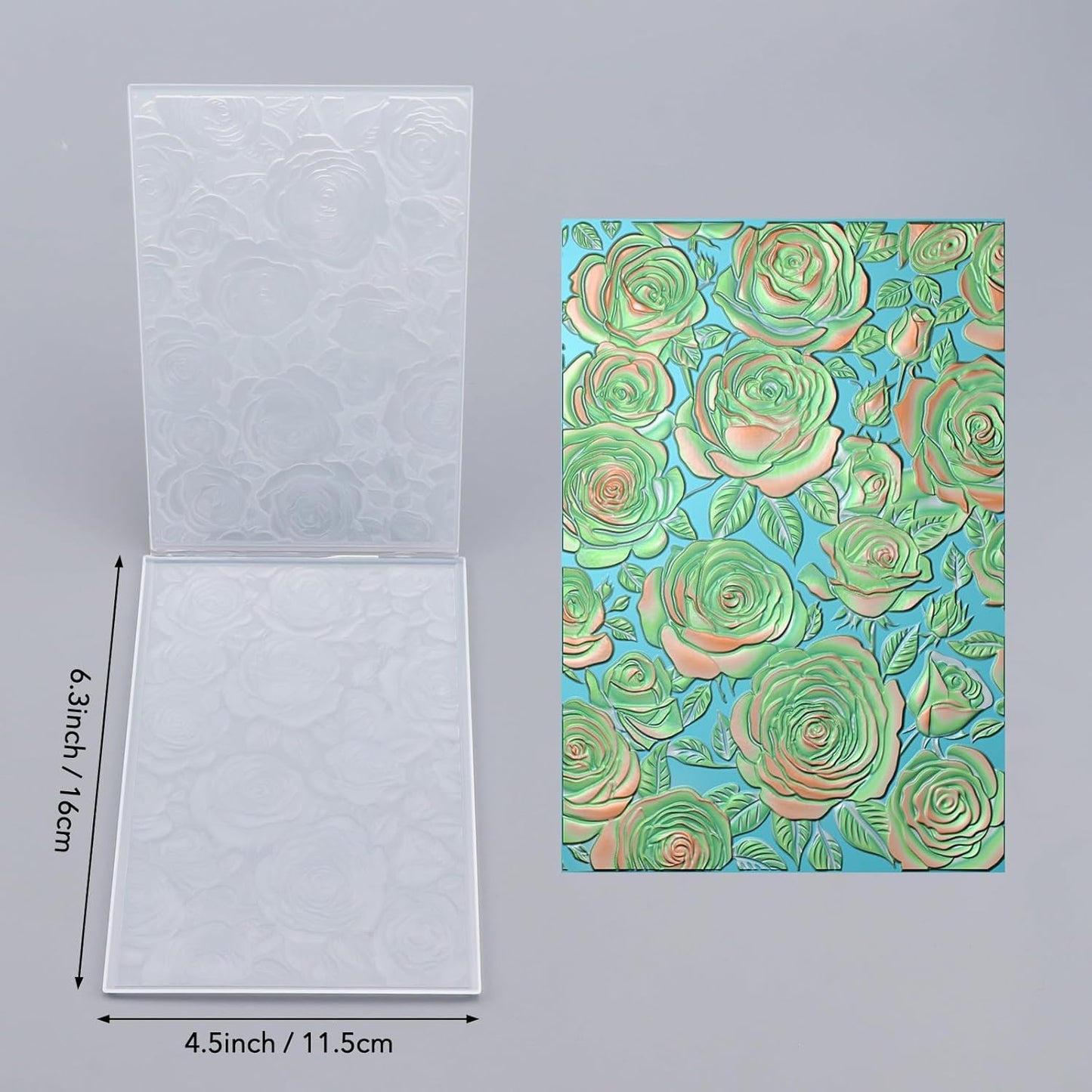 BAOFALI 3D Embossing Folder for Card Making,Floral Pattern Clear Plastic Texture Fades Embossing Folder Template for Scrapbooking Cardstock Album DIY Decoration Paper Crafting 6.3x4.5inch