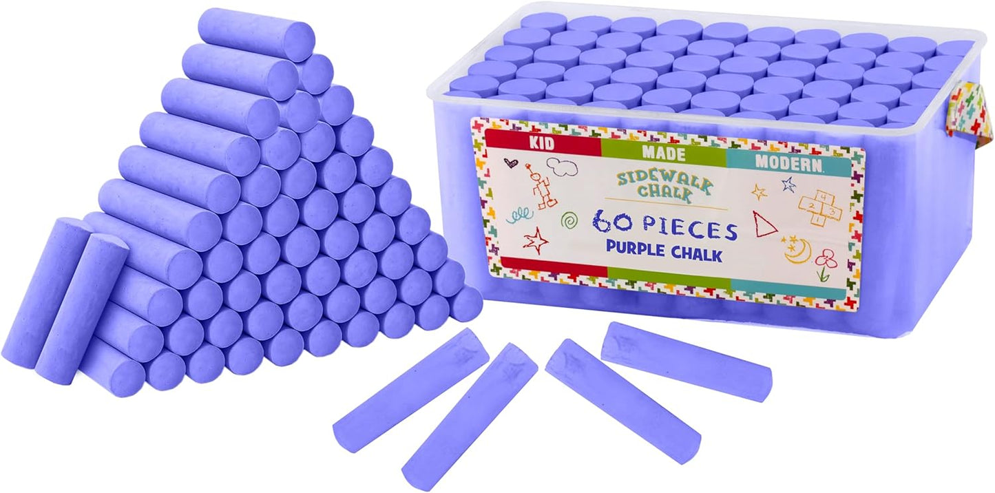 Kid Made Modern 60 Count Pack of Sidewalk Chalk – Purple