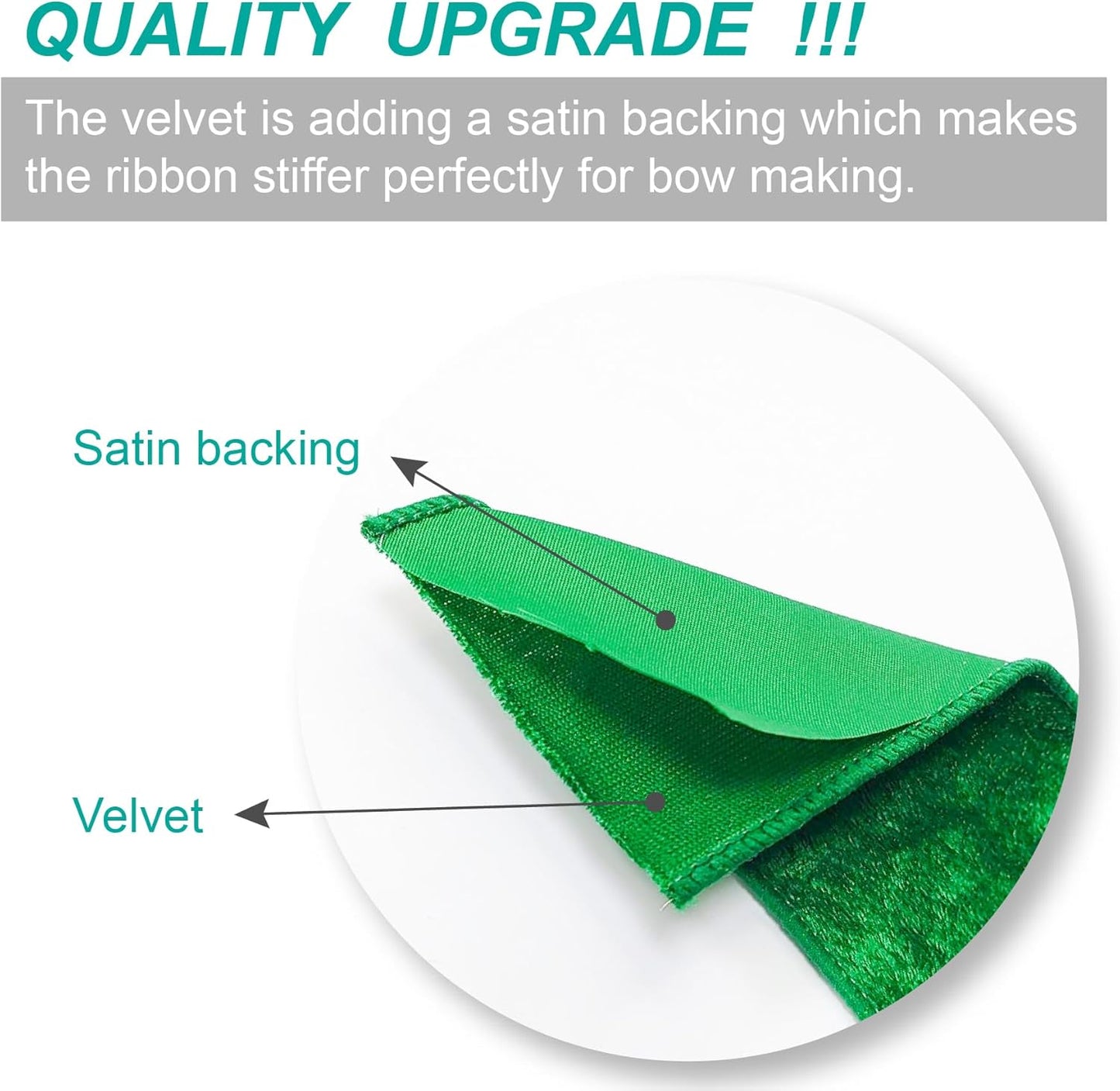 Green Velvet Ribbon 2.5 Inch x 10 Yards for Christmas Tree Topper Home Decoration Wreath Gift Wrapping DIY Craft