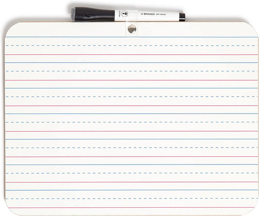 U Brands Dry Erase Lap Board, Double Sided, 9" x 12" Inches, Dry Erase Marker Included, Small White Board, 1 Count