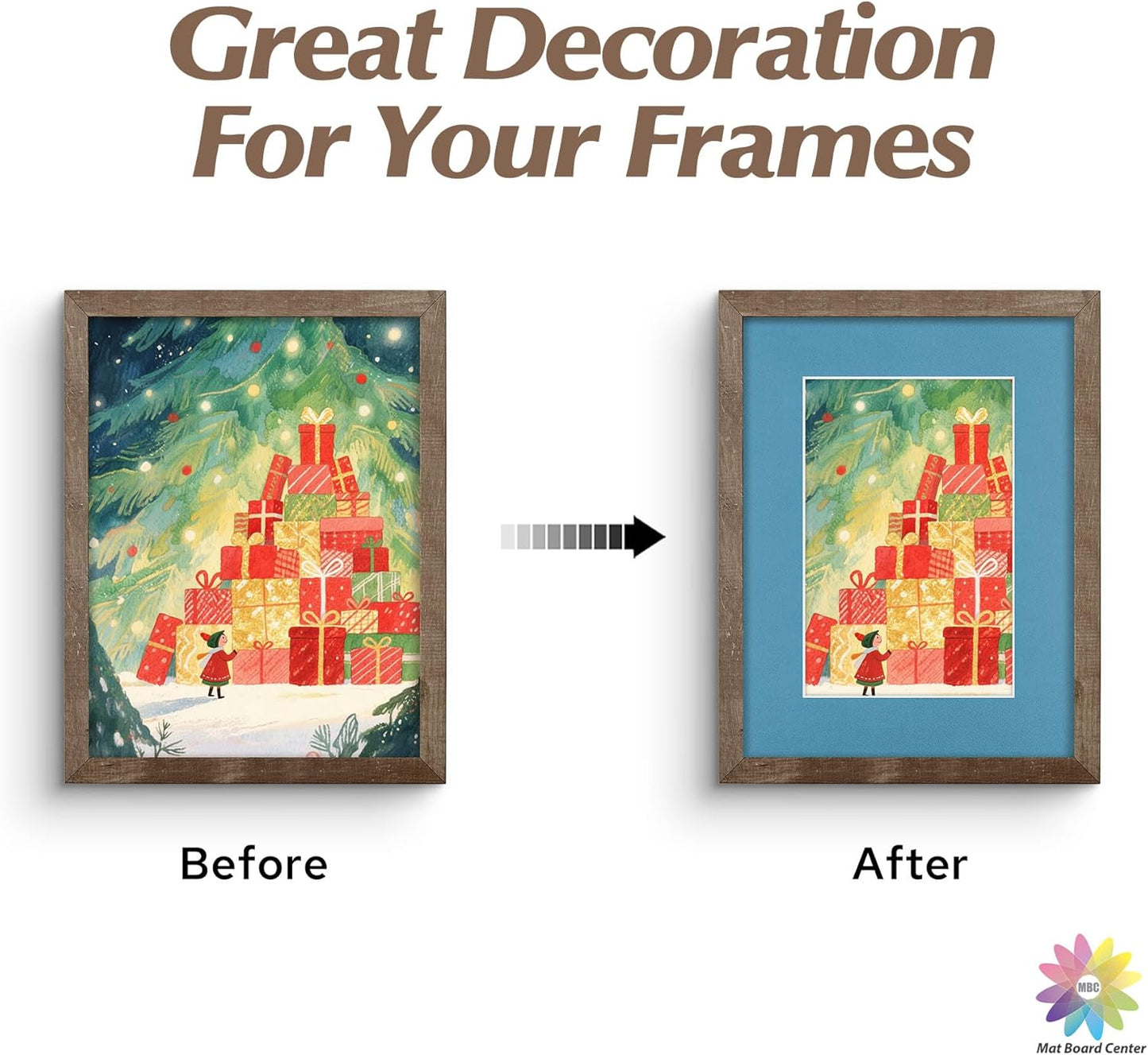 Mat Board Center, 12X16 Mix Color Mats for 8X12 Pictures - Acid Free, 4-Ply Thickness, White Core, Bevel Cut - for Artworks, Photos, Framing - Pack of 12