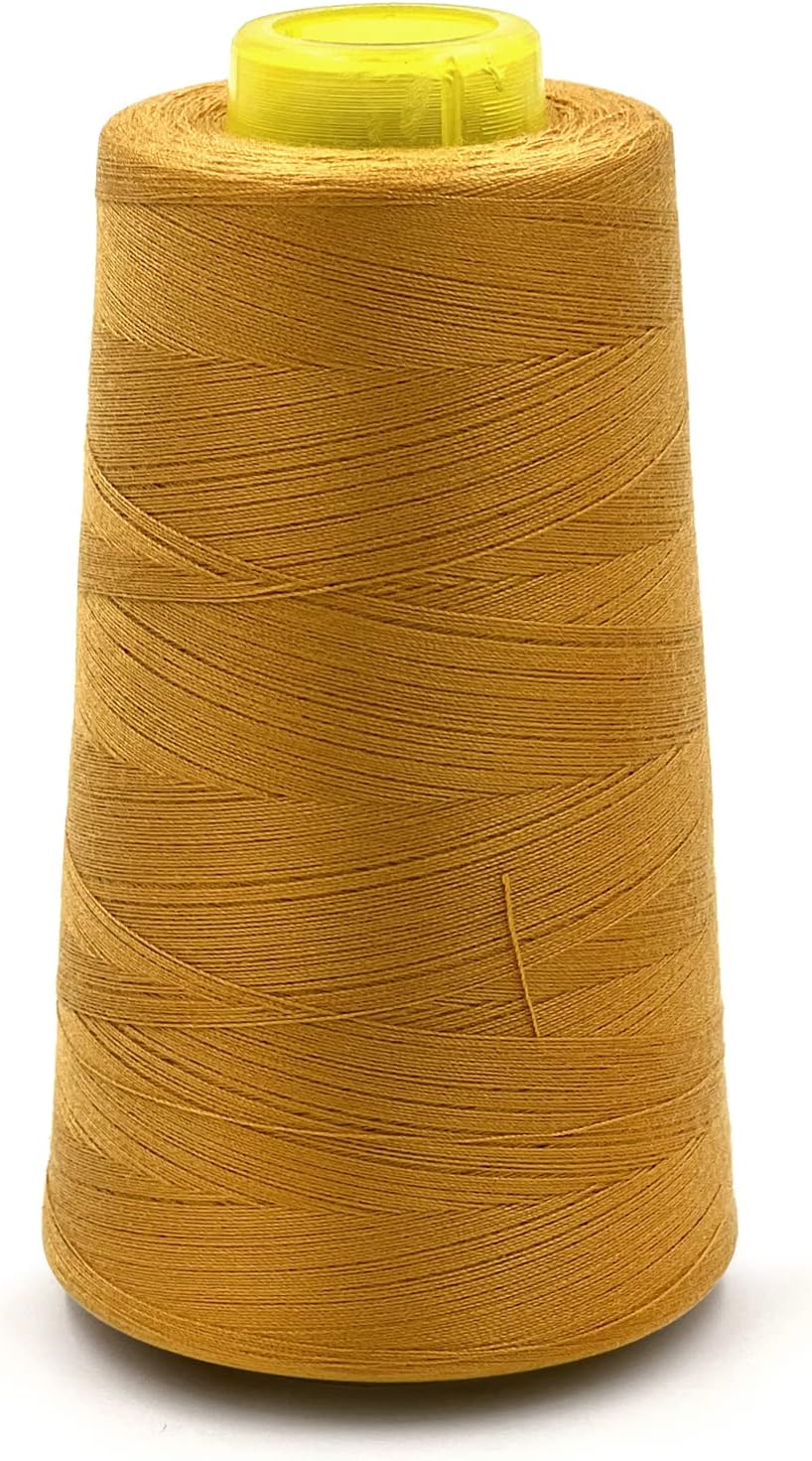 Tortoise 4 Cones of 3000 Yards Each Spool Thread for All Purpose, Quilting, Serger, Overlock Sewing Machines - 100% Polyester - 40S/2 Golden