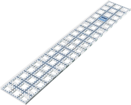 TrueCut Rectangle 3" x 18" Quilting Ruler with Track and Guide for Straight Cuts - Innovative Quilting and Sewing Ruler for Accurate Fabric Cuts with 1/8th Measurements