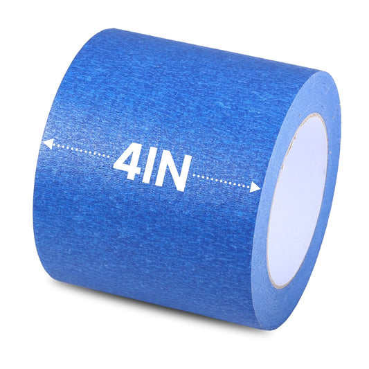 Wide Blue Painters Tape, 4 Inch x 55 Yards, Wide Masking Tape for 3D Printing, Laser Cutting, Painting, Crafting, Labeling, Packing, Office, School, Home Use, Removes Cleanly for 21 Days