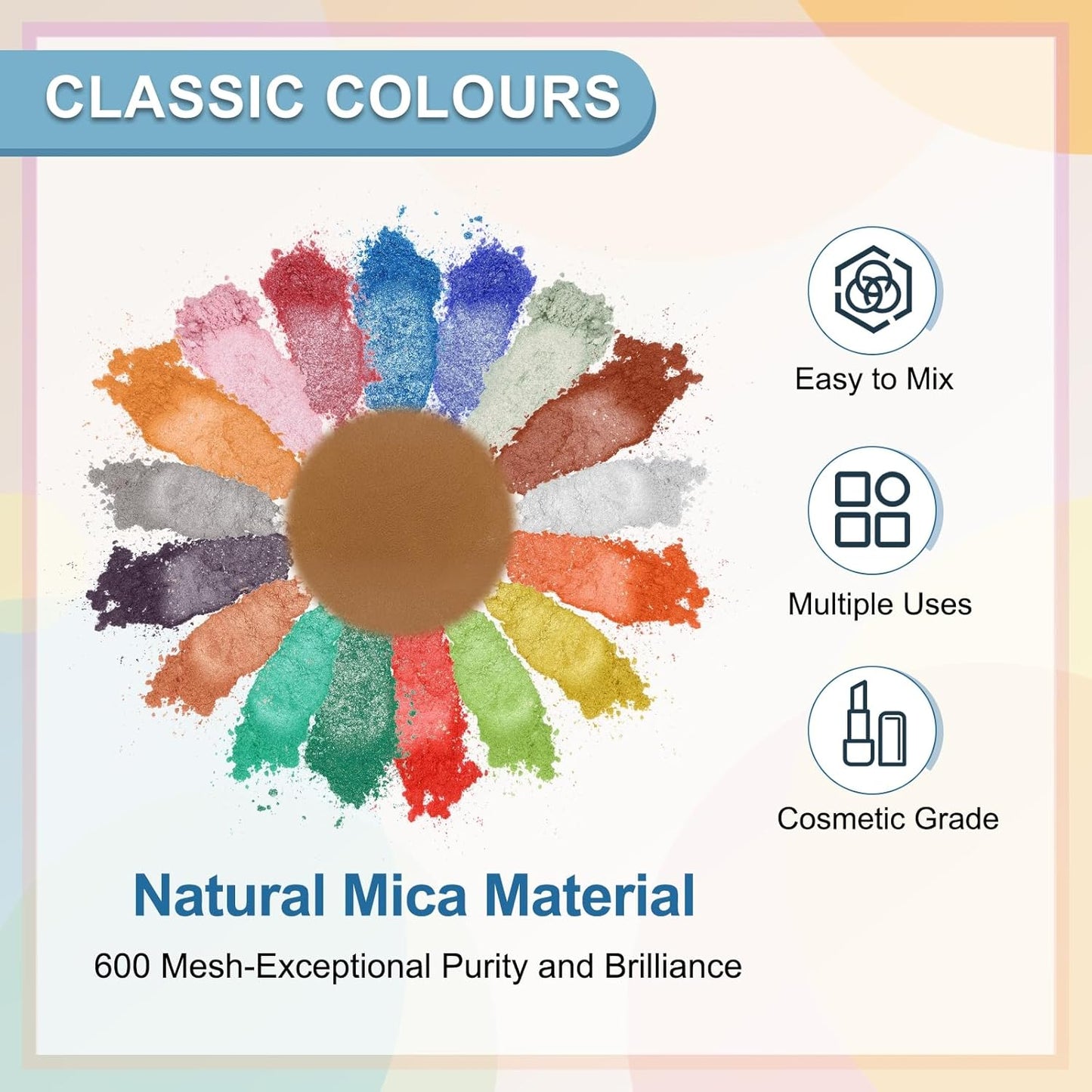 uxcell 10g/0.35oz Cosmetic Grade Mica Powder, 600 Mesh Mica Powder Natural Resin Epoxy Pigment Powders for Casting Resin, Candle Dye, DIY Nail Polish and Lip Gloss, Bronze