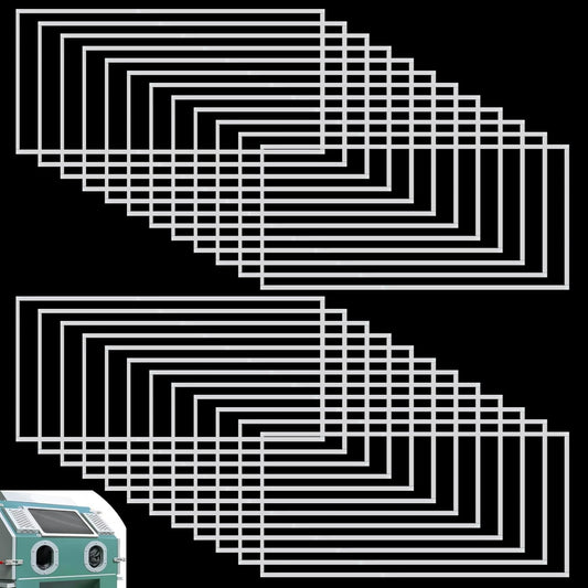 24 Pack Abrasive Blasting Cabinet Lens Cover - Clear Polyester Film Sandblast Cabinet Inner Len Protector Adhesive Standard Sand Blast Film for Abrasive Window Blasting Cabinet Replacement 23'' x 11''