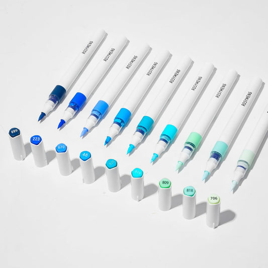 ROSYMENG 9 Color Acrylic Paint Pens,Quick-Drying Waterproof Acrylic Paint Markers, Soft Brush Tip Acrylic Markers for Canvas, Rock Painting, Wood, Stone, Glass, Ceramic, Fabric Painting, DIY Crafts