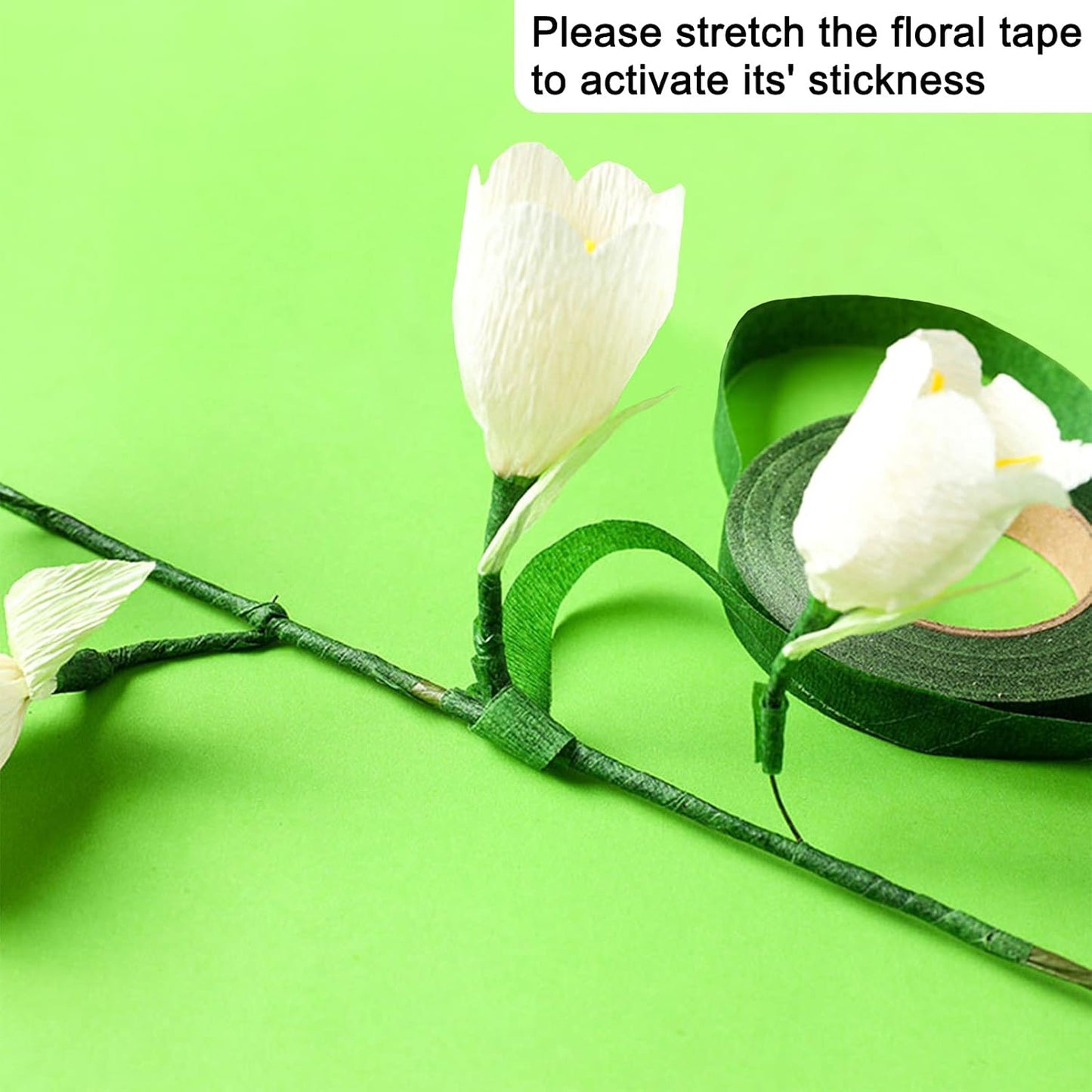 Floral Arrangement Kit - DIY Bouquet Making Tools - 24 Gauge Stem & Paddle Wire, Wire Cutter, Tapes