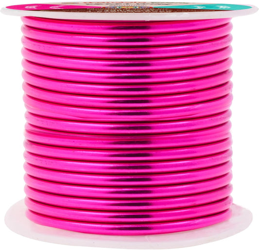 Mandala Crafts 10 Gauge Anodized Aluminum Craft Wire for Jewelry Making - 32 FT Colored Flexible Magenta Wire - Bendable for Bonsai Armature Crafting Sculpting