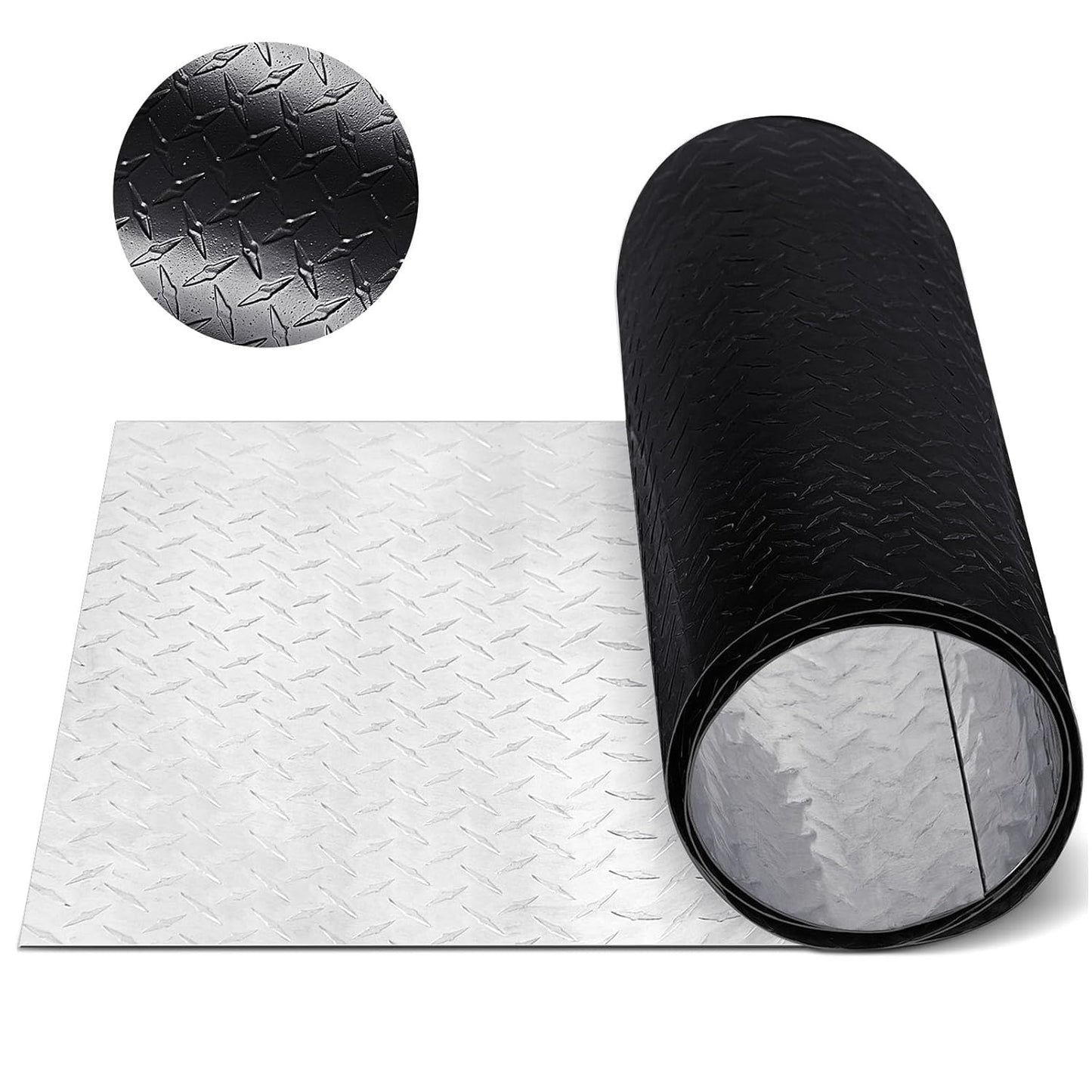 24"x 96" x 0.06" 1060 Black Aluminum Diamond Plate Metal Aluminum Cross Pattern Plate for Cargo Trailer Siding RV Siding Ramps Boats Cold Room Walkways Skid Plates Flooring Footboards