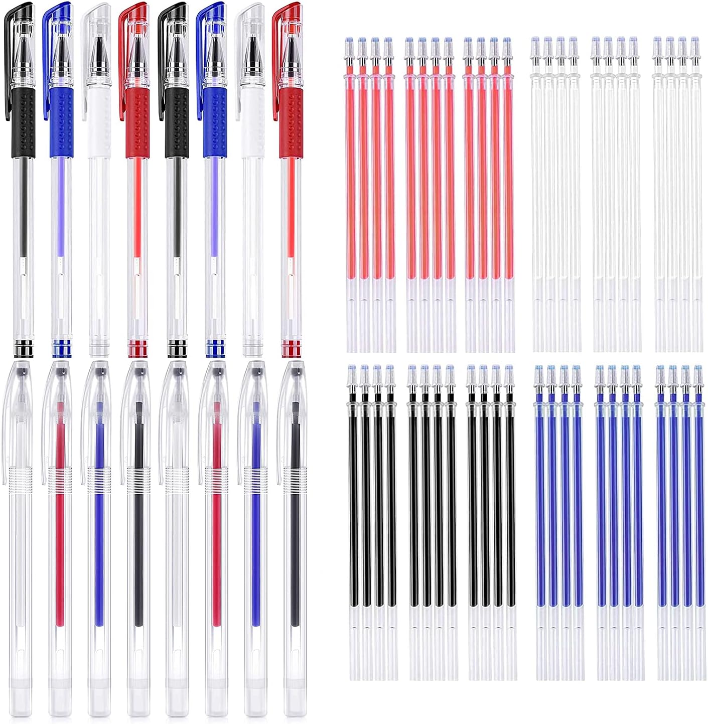 ELANE 16 Pcs Heat Erasable Fabric Marking Pens with 48 Refills, Heat Erasable Fabric Marker Set for Sewing, Quilting, and Tailoring