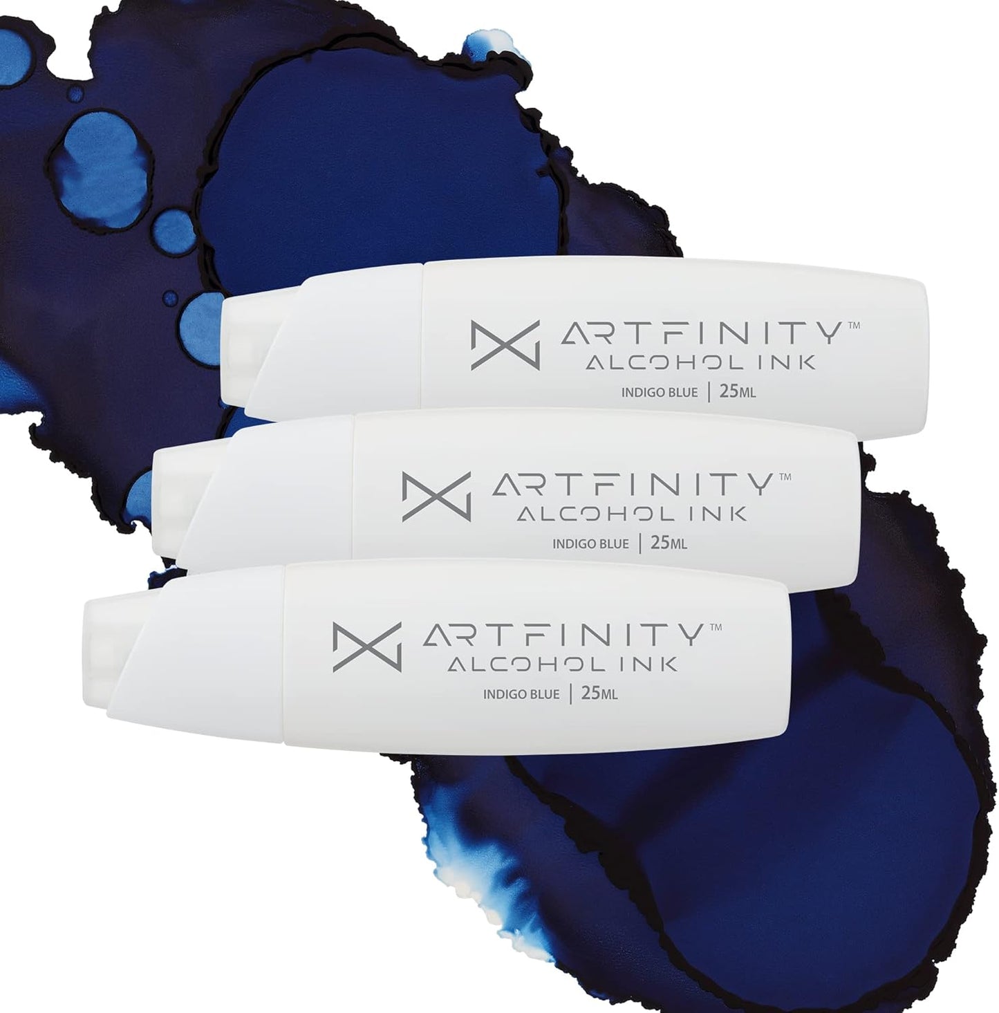 Alcohol Inks 3 Pack - Vibrant, Professional, Dye-Based Alcohol Inks for Artfinity Alcohol Markers, Artists, Drawing, & More! - Indigo Blue B7-8