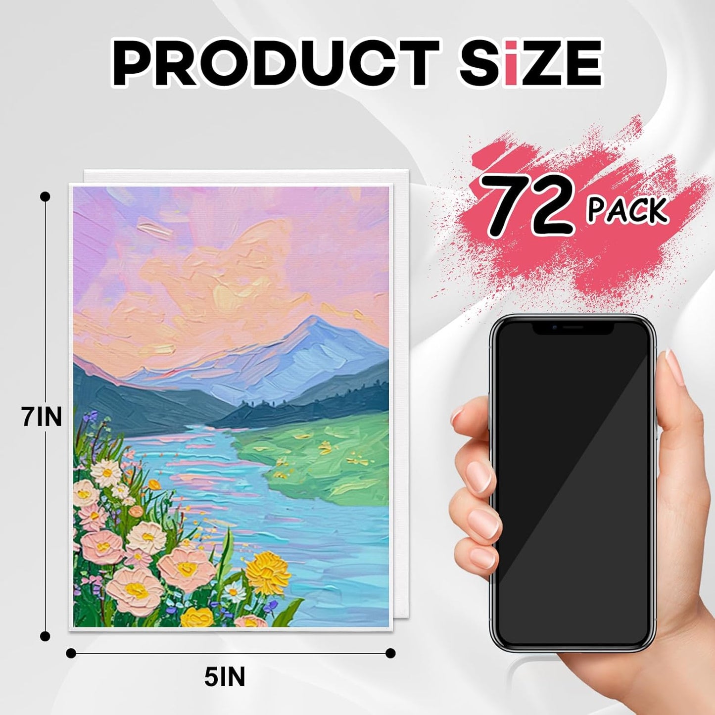 ESRICH Small Canvases for Painting, 5x7 Canvas for Painting 72 Pack, Mini Canvas Primed Acid-Free Blank Painting Canvas Panels for Oil, Watercolor, Acrylic Paint.