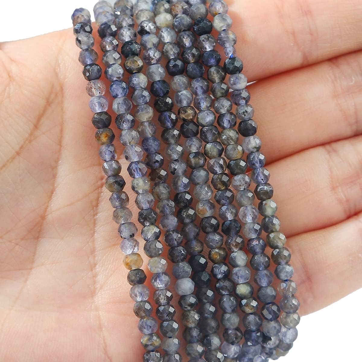 Natural Black QuartzRutilated Beads 4x2mm 120pcs Faceted Rondelle Loose Semi Gemstone Beads for Jewelry Making Design