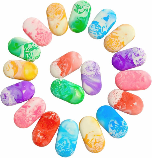 19PCS Bulk Cute Marble Oval Erasers for Kids Bulk,Back to School Party Gifts (Marble Oval, Big)