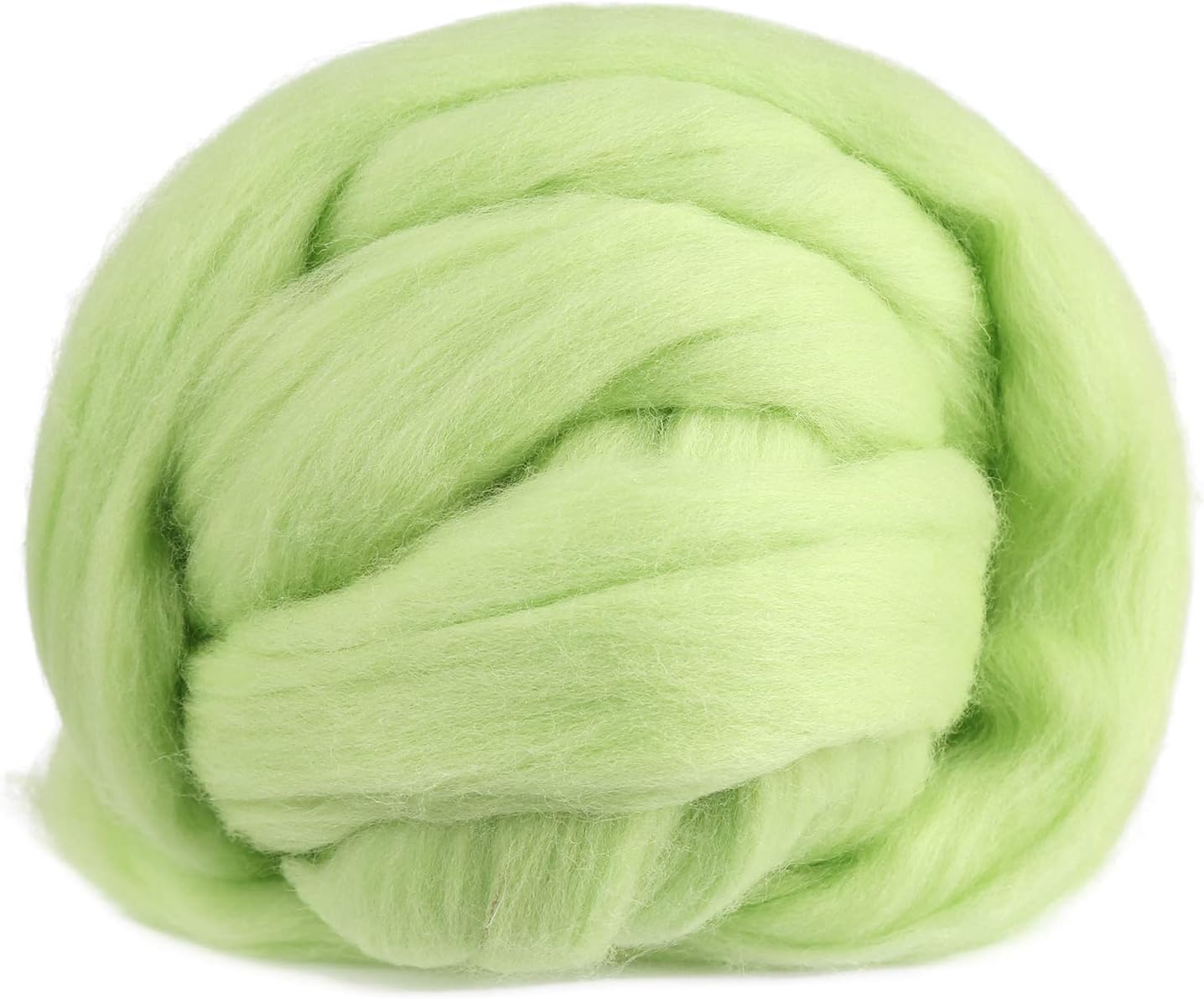 3.53oz Wool Roving Yarn, Wool Felting Supplies, Pure Wools, Chunky Yarn, Spinning Wool Roving for Needle Felting Wet Felting DIY Hand Spinning (Light Green)