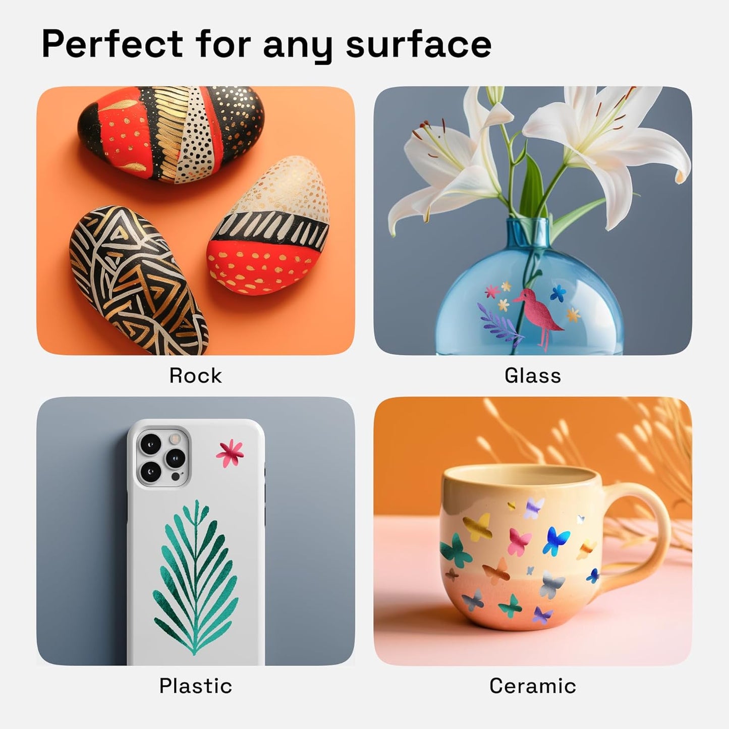 ARTISTRO Paint Pens for Rock Painting, Stone, Ceramic, Glass, Wood, Fabric, Scrapbooking, DIY Craft Making (24 Metallic Fine Tip)