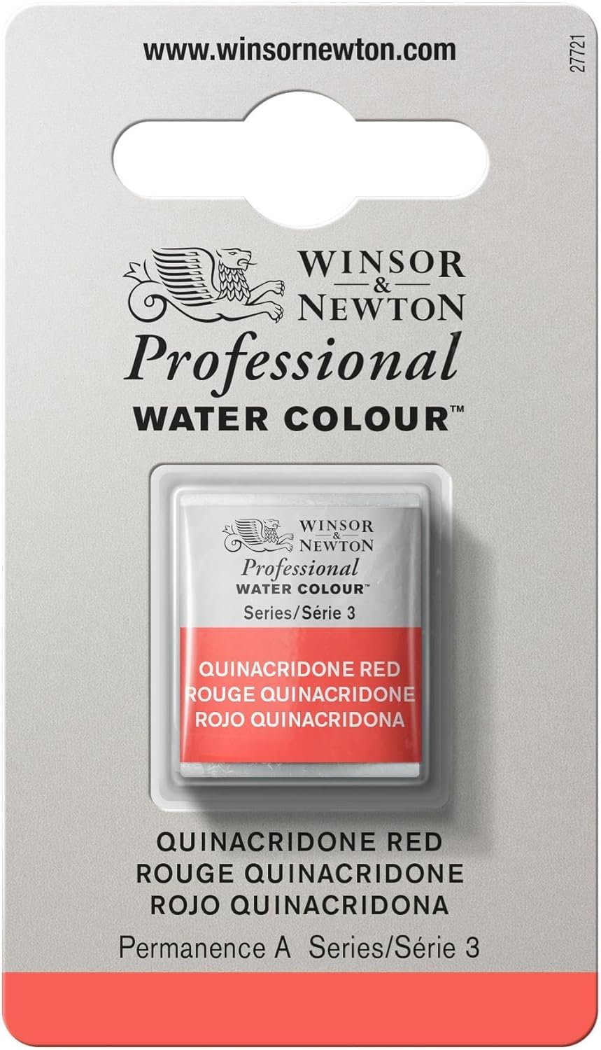 Winsor & Newton Professional Watercolor, Half Pan, Quinacridone Red